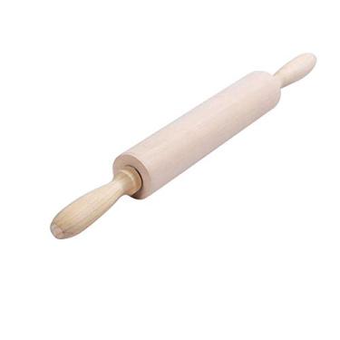 Imagem de Rolo de madeira de bordo com alça, rolo de massa antiaderente para cozinha doméstica, bolos infantis, fondant, pizza, massa, biscoitos, chapati, bolinhos, presentes perfeitos para padeiros