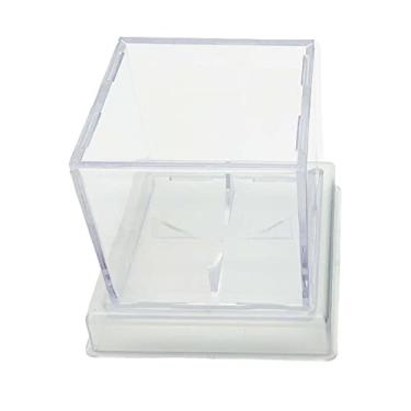 Imagem de Dynwave Caixa de beisebol transparente, caixa de proteção de bola de tênis, exibição de memorabilia à prova de poeira, estojo transparente, suporte de bola, Suporte inferior transparente