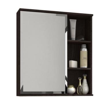 Imagem de Espelheira para Banheiro Treviso com 1 Porta e 3 Nichos - Café