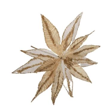 Imagem de Flor Artificial Natalina Poinsétia Champanhe 45cm 45cm