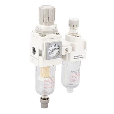 Imagem de Filtro de Ar Regulador Lubrificador Combinação G1/4in Entrada Saída Ferramenta Pneumática Regulador de Pressão de Ar água óleo Separador