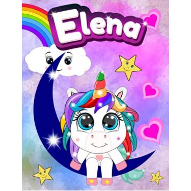 Imagem de Quaderno con Baby Unicorno - Elena: Quadernone a quadretti con Unicorni ed Arcobaleno per Bambine - Le Pagine sono numerate con quadretti da 5mm e ... Notebook per scrivere e fare i compiti