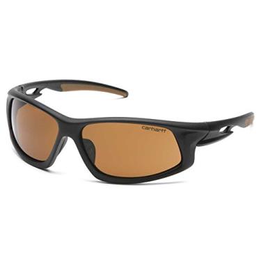 Imagem de Carhartt Óculos de segurança Ironside, embalagem de varejo, armação preta/bronze, lente antiembaçamento bronze arenito