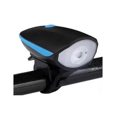Imagem de Farol De Bike Com Buzina Azul Recarregável USB 5 Sineres Lanterna Bike Azul