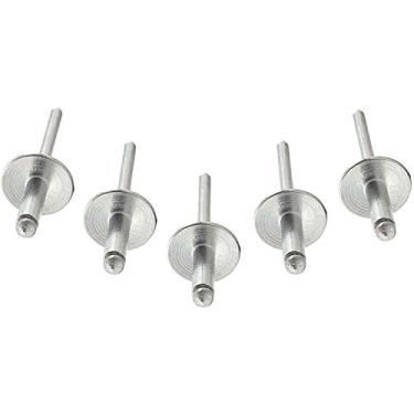 Imagem de Metal Magery Quantidade de 100 rebites pop de extremidade aberta de alumínio com cabeça de flange grande 3/16" x 3/4" (faixa de aderência de 0,626-0,750 polegadas) Qtd: 100