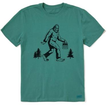 Imagem de Life is Good Camiseta masculina de algodão para amantes da música, manga curta, gola redonda, guitarra rítmica natural, Verde (Spruce Green), M