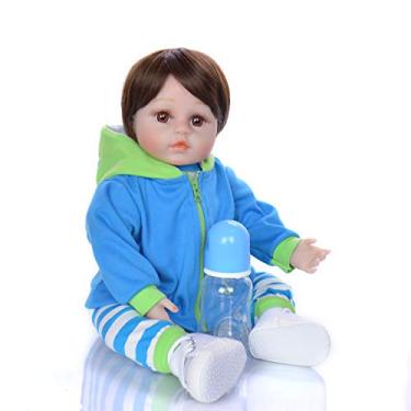 Imagem de Boneca Realista Reborn Bebê Vinil Silicone 43 Cm + Pelúcia