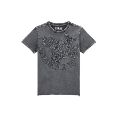 Imagem de GUESS Camiseta de manga curta de jérsei de algodão para meninos com aplique e bordado, Magnético, 14 Anos