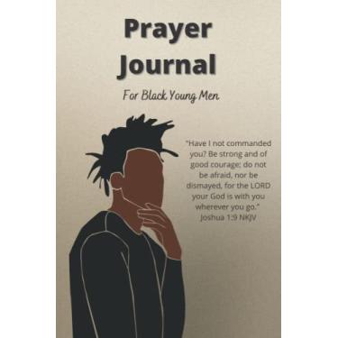 Imagem de Caderno de oração para meninos adolescentes negros, Josué 1:9, 60+ Versículos da Bíblia da Fé, 15 x 23 cm, capa macia, 120 páginas