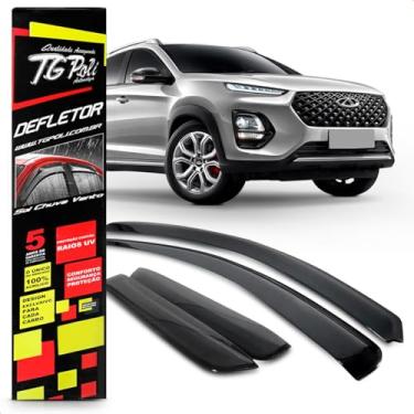 Imagem de Calha Chuva Defletor Inteiriça Slim Tiggo 2 E 3X 4 Portas 18 19 20 21 22 Fumê 100% Acrílico