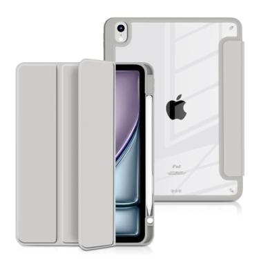 Imagem de Batianda Capa híbrida para iPad Air de 13 polegadas 2025 M3 2024 M2 Chip [compartimento embutido para Apple Pencil ] Capa premium de design elegante com capa traseira transparente TPU amortecedora
