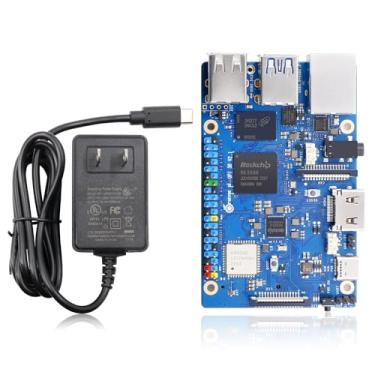 Imagem de Orange Pi 3B 4GB LPDDR4/4X Rockchip RK3566 4-Core 64 bits computador de placa única, suporte WiFi 5 e Bluetooth, placa de desenvolvimento Android/Ubuntu/Debian (Pi 3B 4GB+Fonte de energia)