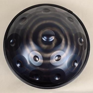 Imagem de Tambor de mão de aço profissional, instrumento de tambor de handpan em Ré menor, tambor de mão de aço de 432 Hz com suporte de handpan, estojo de handpan, instrumento de percussão de meditaç