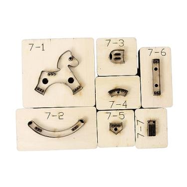 Imagem de #N/a Modelos de forma de cavalo Couro Modelo de cavalo de balanço Madeira Resistente Portátil Reutilizável DIY Artesanato Punch Tool Acessórios de molde de, 7 cm x 6,5 cm