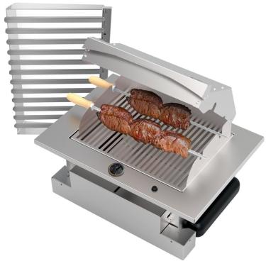 Imagem de Churrasqueira Cooktop Gás GN Sem Fumaça Embutir Inox Cozinha