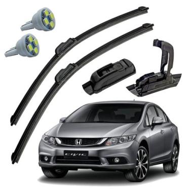 Imagem de Palheta Limpador Parabrisa Honda Civic 2012 A 2016 + Pingo T10 - Tiger