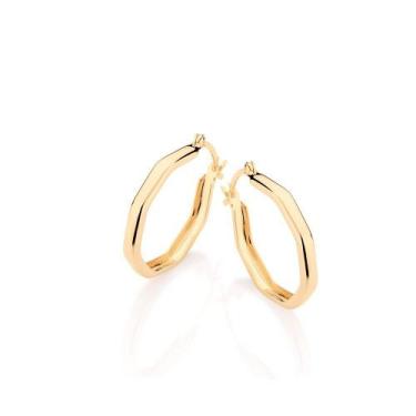 Imagem de Brincos banhado ouro 3x 24k 18k e 22k femininos argola rommanel irregu