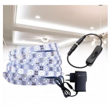 Imagem de Fita Led 5050 Branco Frio 5m Com Fonte 3A 12V e Interruptor - MAXBOM