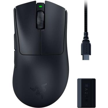 Imagem de Razer Mouse para jogos sem fio DeathAdder V3 Pro + Dongle Hyperpolling sem fio: 63 g ultraleve - Sensor óptico Focus Pro 30K - Botões programáveis de 3 a 5 gerações - Preto