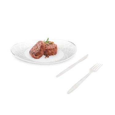 Imagem de Kit Churrasco Prato e Talher Cristal Prafesta 30 Peças