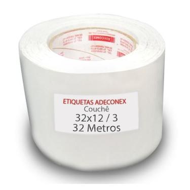 Imagem de Etiquetas Adesivas 32x12 mm Couchê 3 Colunas com Espaçamento 32 Metros