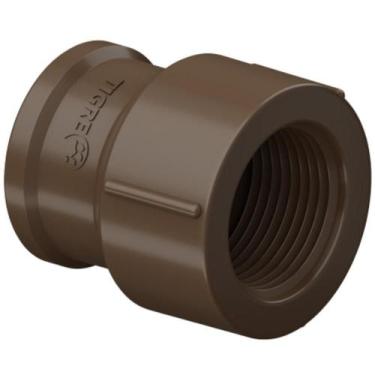 Imagem de Luva Soldável Com Rosca Roscável PVC Marrom Para Canos Tubos Água Fria