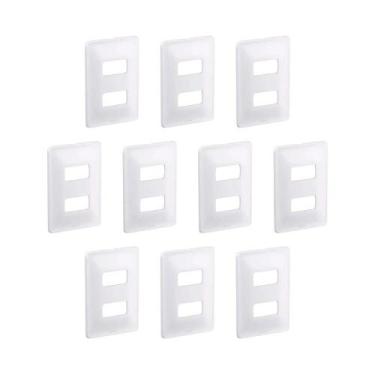 Imagem de Kit 10 Placa 4X2 P 2 Mód Branco C Suporte Zeffia Pial 680182 - Pial Le