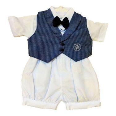 Imagem de Conjunto Infantil Bebê Batizado Gravata Borboleta E Bordado - anjo da 