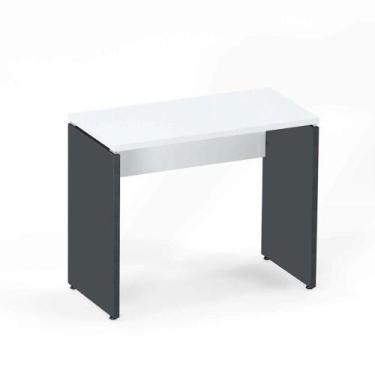 Imagem de Mesa Auxiliar Pé Painel P25 Pandin 90 CM Branco e Grafito