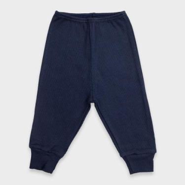 Imagem de Calça Bebê em Malha Canelada - Baby Duck, RN, Marinho