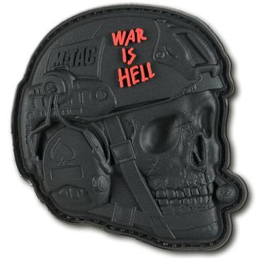 Imagem de M-Tac Remendos de moral PVC 3D - Remendos táticos de crânio de operador para colete, mochilas, chapéus - Patch militar tático com suporte de gancho (preto/vermelho)