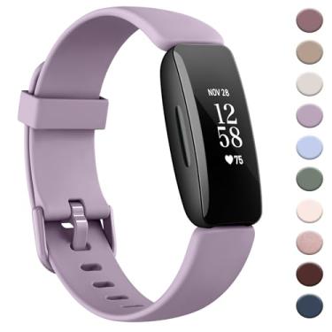 Imagem de AK Pulseira compatível com Fitbit Inspire 2 para mulheres e homens, pulseiras esportivas de substituição ajustáveis para Fitbit Inspire 2 / Ace 3 (roxo claro)