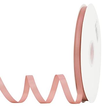 Imagem de MEEDEE Fita de cetim blush - Fita de seda de cetim dupla face de 9,5 cm para embrulho de presente, artesanato, confecção de cartões, pêssego e coral, 100 jardas