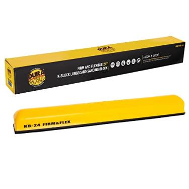 Imagem de Dura-Gold Lixadeira de bloco K de 61 cm Pro Series Firm & Flex XL Longboard com suporte de gancho e laço e adaptador de conversão de lixa PSA, preparação de pintura marítima automotiva para trabalhar