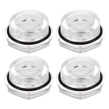 Imagem de HARFINGTON 4 peças de vidro de visão de óleo para compressor de ar M30 x 1,5 mm macho medidor de nível de líquido cabeça sextavada janela indicadora de óleo com anel de vedação para acessórios de