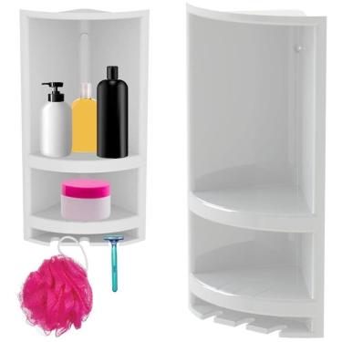 Imagem de Suporte De Canto Cantoneira Porta Shampoo Branco