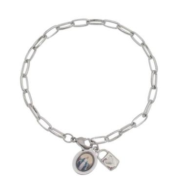 Imagem de Pulseira Cadeia Consagração Nossa Senhora das Graças Corrente Inox - F
