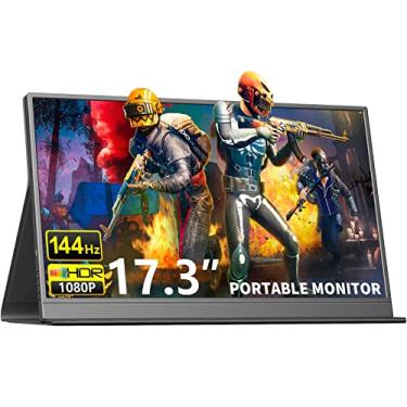 Imagem de MAGICRAVEN Monitor de Jogos Portátil de 144 Hz, Monitor de Laptop de 17,3 "1080P, Tela de Segundo Computador Hdmi Usb C Duplo, Tela de Jogos Vesa com Alto-Falantes, Monitor de Viagem para Telefone Ps4