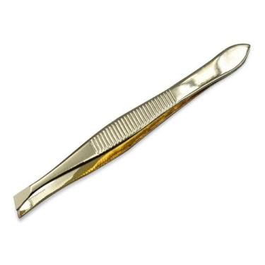 Imagem de Pinça de Aço Inox para Design de Sobrancelhas Reta Chanfrada Fina - Ar