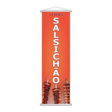 Imagem de Banner Temos Salsichão Carne Comida Espeto 100x30cm - PlimShop