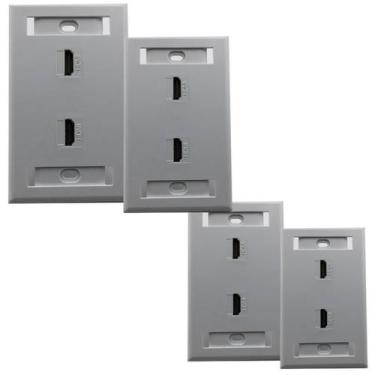 Imagem de Kit 4 Espelhos de parede com 2 saídas Hdmi - Wincabos