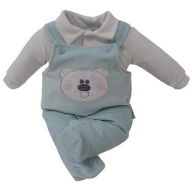 Imagem de Macacão Bebê Menino Finta Jardineira Inverno Chuquinha 2886, Azul, RN 