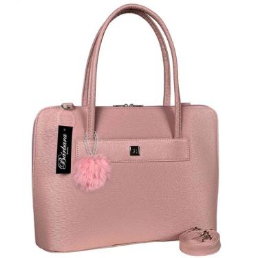 Imagem de Bolsa Feminina Notebook Pasta Maleta Chaveiro Pompom Fashion - Bárbara