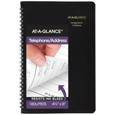 Imagem de AT-A-GLANCE Telefones/agenda de endereços, impressão grande, 500 entradas, 21 x 14 cm, preto (80LP1105, pequeno)