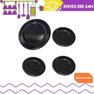 Imagem de Kit 4 Espalhadores Tampinha Queimador do Fogão Brastemp Unique e Eva -