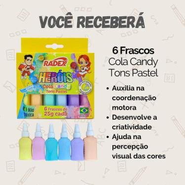 Imagem de Kit Cola Escolar Líquida Bastão Branca Colorida - Escolha Seu Kit - Co