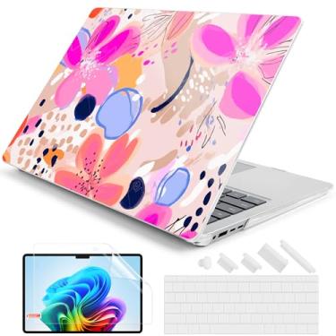 Imagem de DONGKE Capa para Microsoft Surface Laptop 2024, Windows 11 Copilot+ PC, tela sensível ao toque de 13,8 polegadas, capa protetora de plástico rígido com capa de teclado e protetor de tela - floral