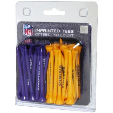 Imagem de Team Golf Camisetas de golfe NFL Minnesota Vikings 6,35 cm, pacote com 50, tamanho regulável, várias cores de equipe