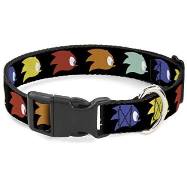 Imagem de Coleira para gato Breakaway Sonic Mania ícone de perfil sônico preto multicolorido, 15 a 22 cm, 1,2 cm de largura