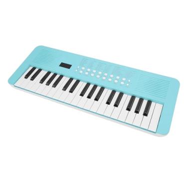 Imagem de Piano Eletrônico, Teclado Eletrônico Multifuncional Com 37 Teclas Com Microfone para Prática (Azul)